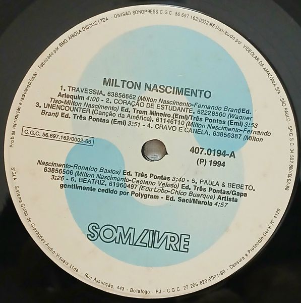 LP MILTON NASCIMENTO THE BEST OF (1994)