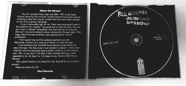 CD  PAUL  GEREMIA   LIVE FROM UNCLE SAM´S BACKYARD   (IMPORTADO)