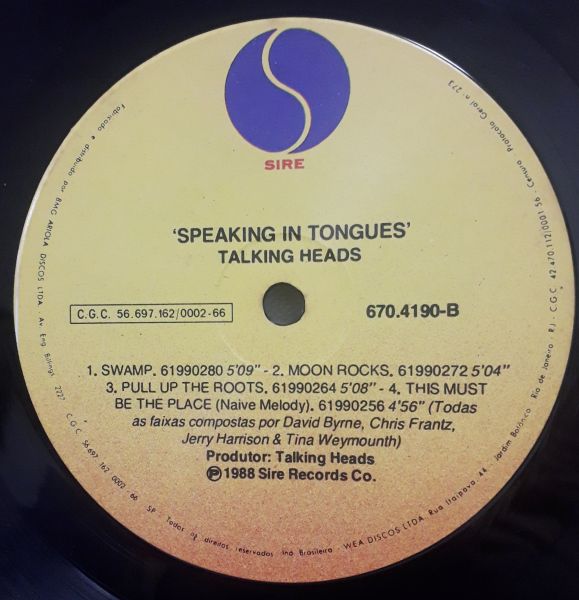 LP  TALKING HEADS       SPEAKING IN TONGUES