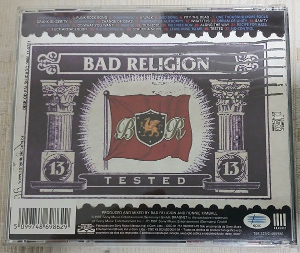 CD  BAD RELIGION     TESTED    1996